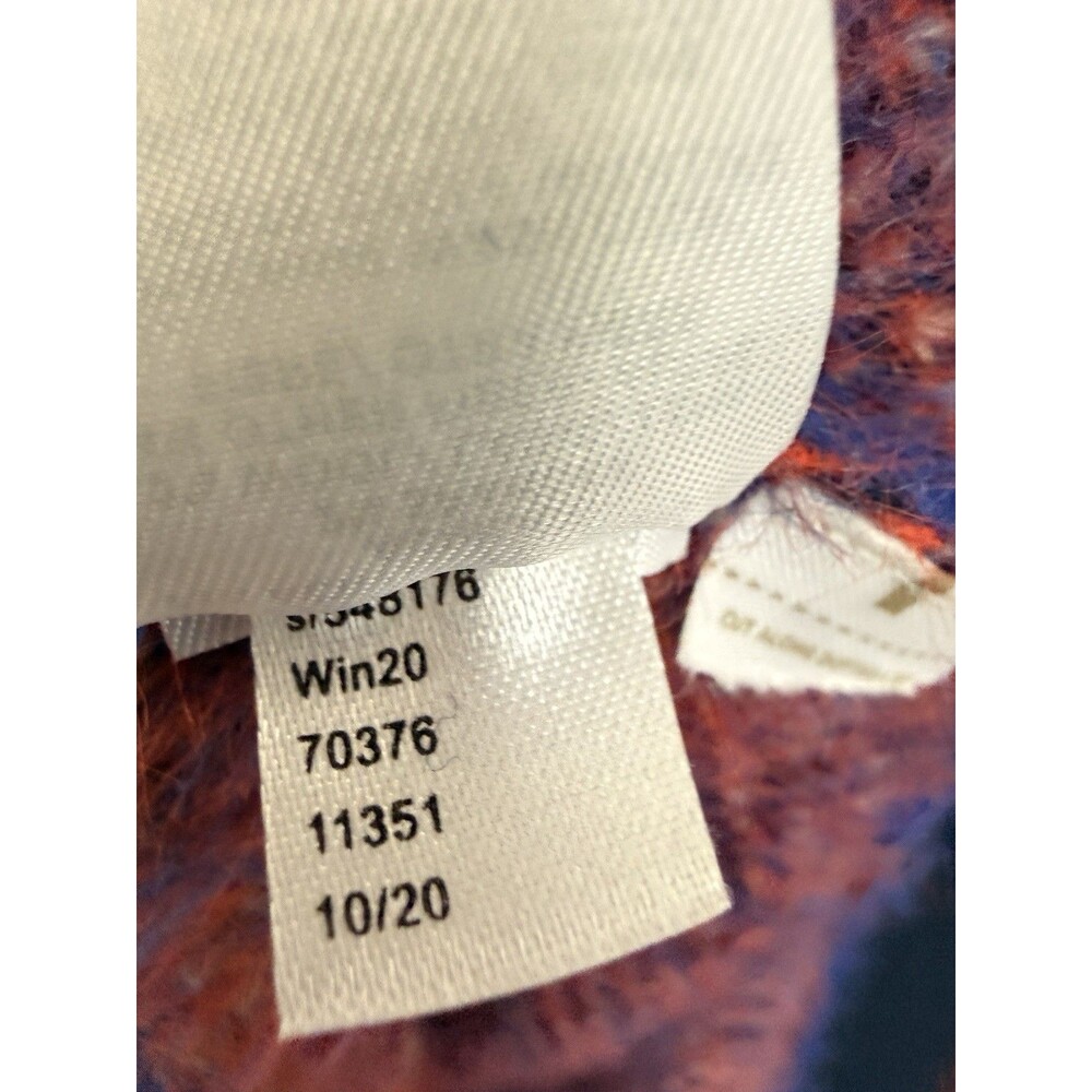 Ann Taylor Duster Cardigan Sweater Sz XS Plaid Long Boyfriend Button Purple - Picture 6 of 9